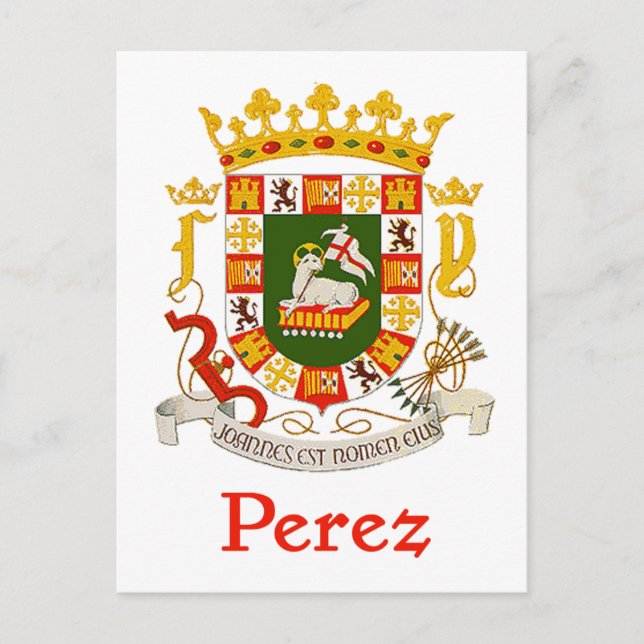 Carte Postale Bouclier Perez de Porto Rico (Devant)