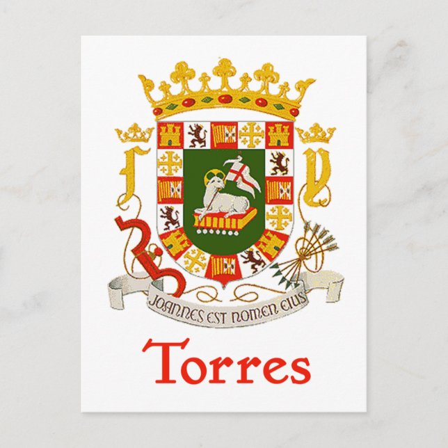 Carte Postale Bouclier Torres de Porto Rico (Devant)