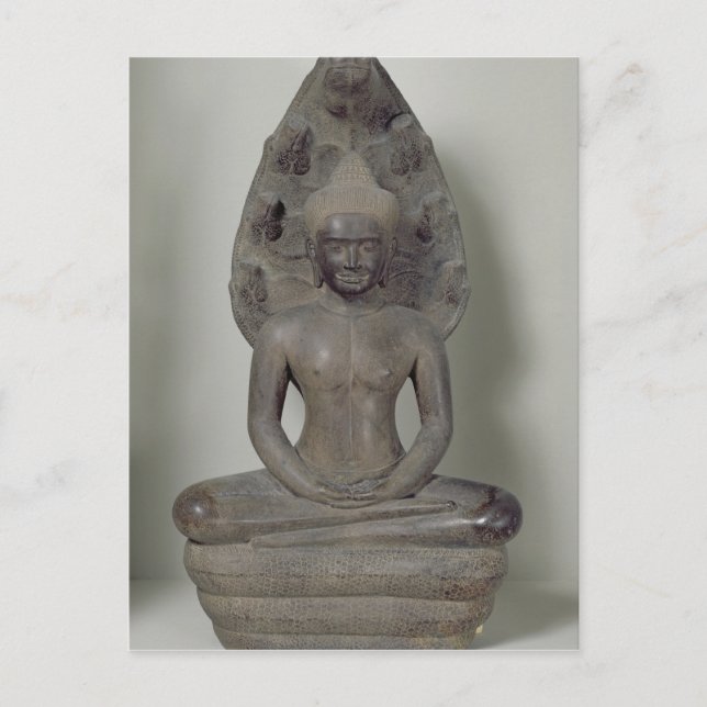 Carte Postale Bouddha assis dans la méditation sur la Naga, Angk (Devant)