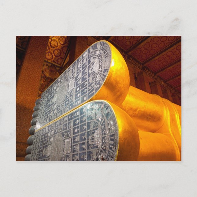 Carte Postale Bouddha couché, Wat Pho, Bangkok. (Devant)
