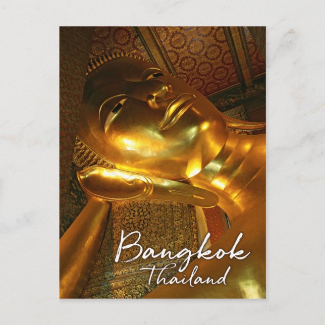 Carte Postale Bouddha doré incliné, Bangkok Thaïlande (Devant)