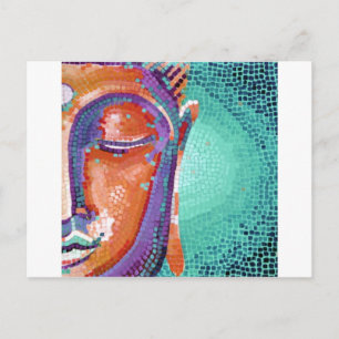 Carte Postale Bouddha en mosaïque orange