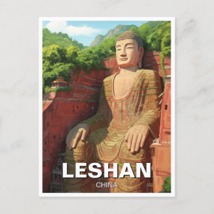 Carte Postale Bouddha géant Leshan Chine Voyage