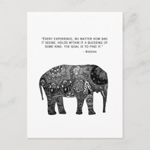 Carte Postale Bouddha Henné Sagesse Eléphant