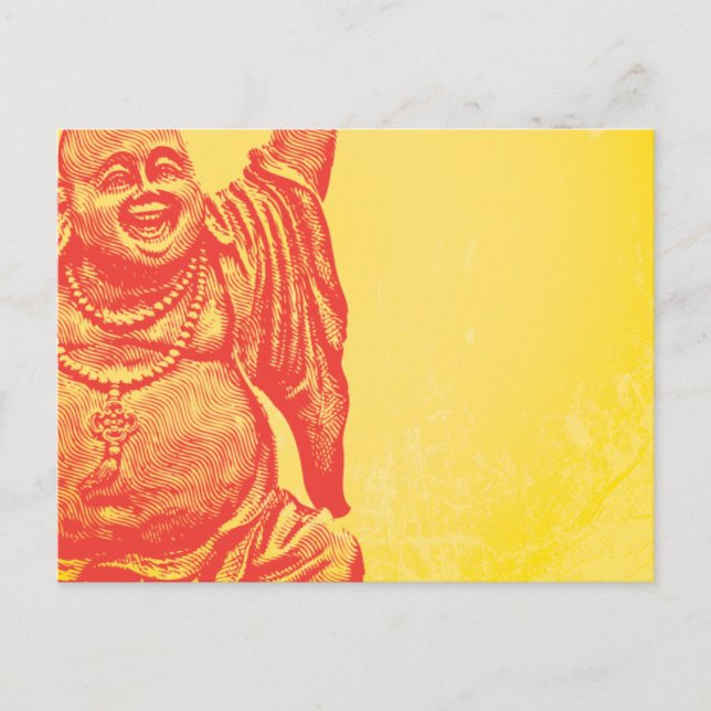 Carte Postale Bouddha riant (rouge) (Devant)