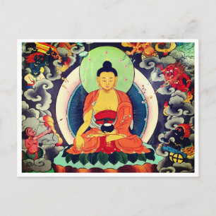 Carte Postale Bouddha Shakyamuni peinture, Himalaya, Népal