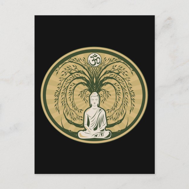 Carte Postale Bouddha sous l'arbre de Bodhi (Devant)