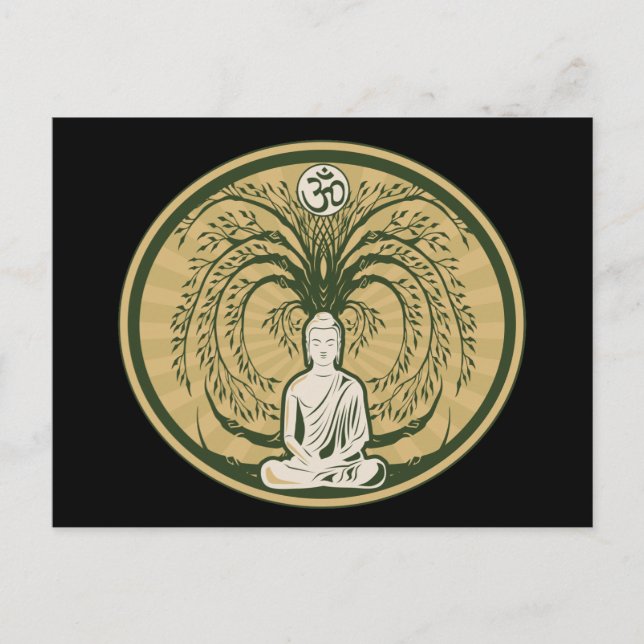 Carte Postale Bouddha sous l'arbre de Bodhi (Devant)