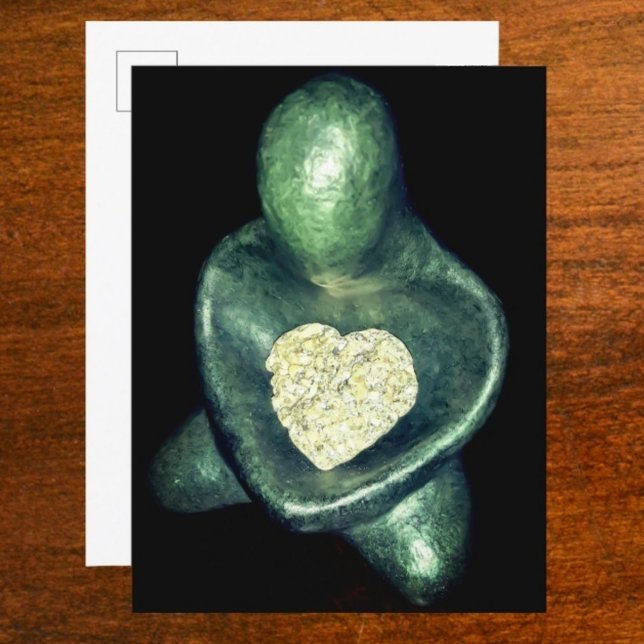 Carte Postale Bouddha tenant Coeur de Pierre (Créateur téléchargé)
