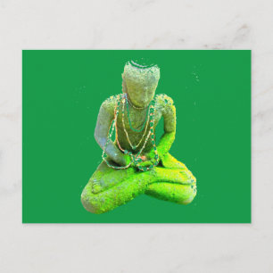 Carte Postale Bouddha vert Mossy méditant Thunder_Cove