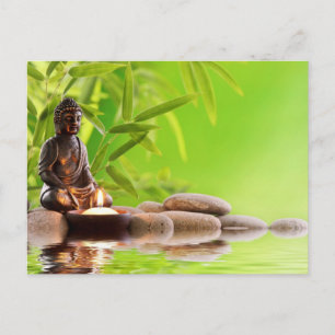 Carte Postale bouddha zen jardin de sérénité