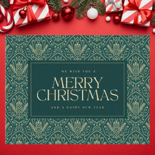 Carte Postale Bougie de Noël Vert foncé
