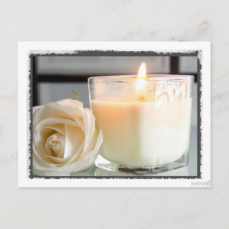 Carte postale Bougie et Rose