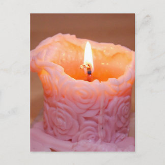 Carte Postale Bougie rose