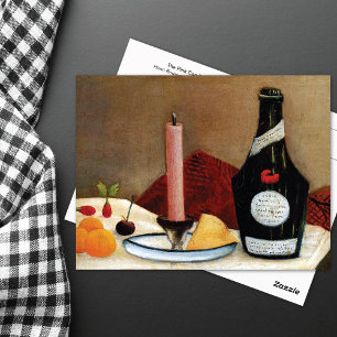 Carte Postale Bougie rose Henri Rousseau Vie morte
