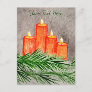 Carte Postale Bougies de Noël