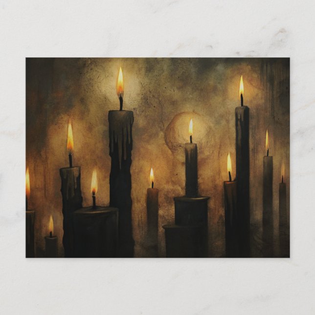Carte Postale Bougies noires gothique (Devant)