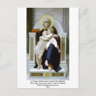 Carte Postale Bouguereau - La Vierge, L'Enfant Jésus et Saint Je