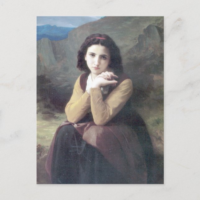 Carte Postale Bouguereau - Mignon Pensive (Devant)