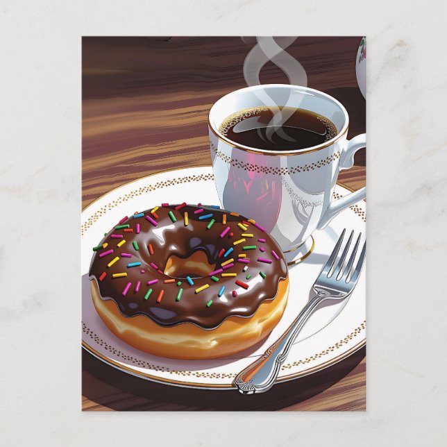 Carte Postale Bouillie de chocolat congelée et café (Devant)