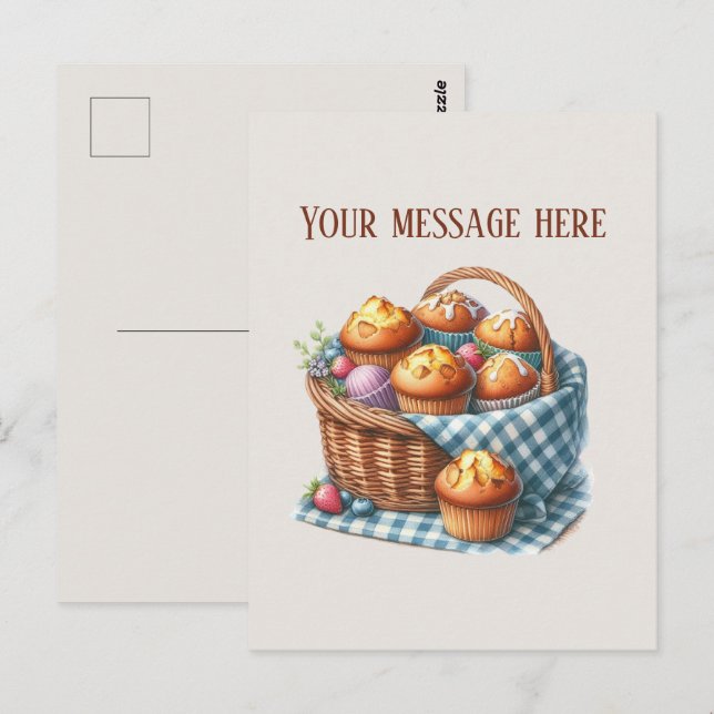Carte Postale Boulangerie ajouter un message Nom de l'entreprise (Devant / Derrière)
