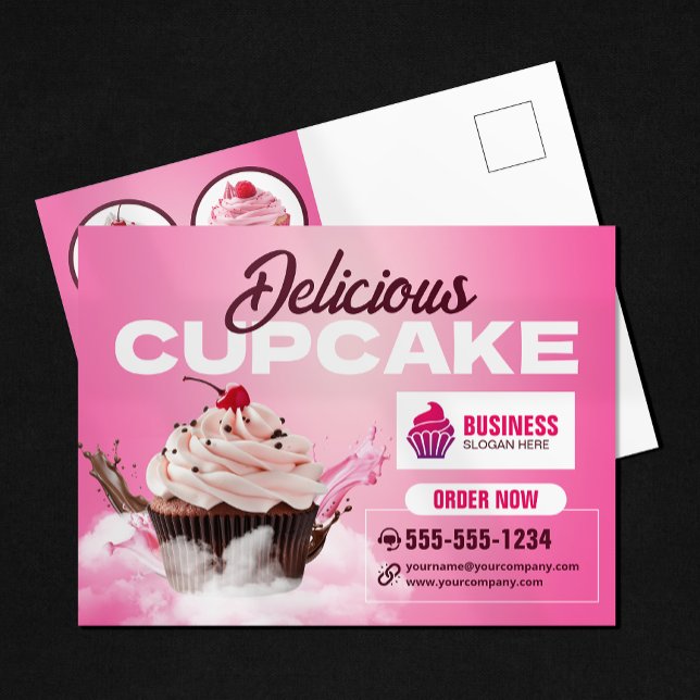 Carte Postale Boulangerie de Cupcake moderne Boutique Pâtisserie (Créateur téléchargé)