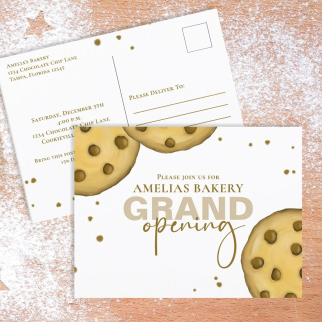 Carte Postale Boulangerie Moderne Cute Grand Ouverture Biscuit W (Créateur téléchargé)
