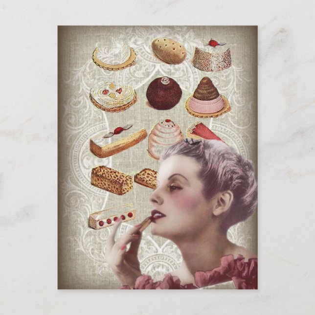 Carte Postale boulangerie parisienne cupcake pâtisserie rétro co (Devant)