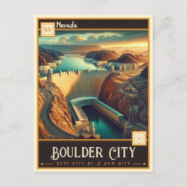 Carte Postale Boulder City, Nevada | VINTAGE (Devant)