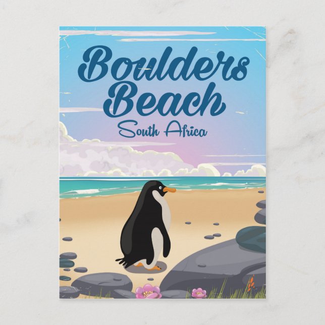 Carte Postale boulders beach Afrique du Sud dessin animé Voyage  (Devant)