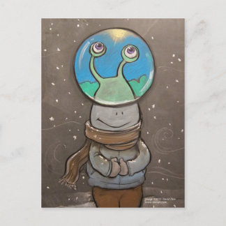 Carte Postale boule anti-neige de Sluggo