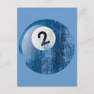 CARTE POSTALE BOULE DE BILLARD NUMÉRO 2 - STYLE ÉRODÉ ET VIILLI