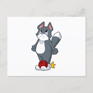 Carte Postale Boule de bowling de chat