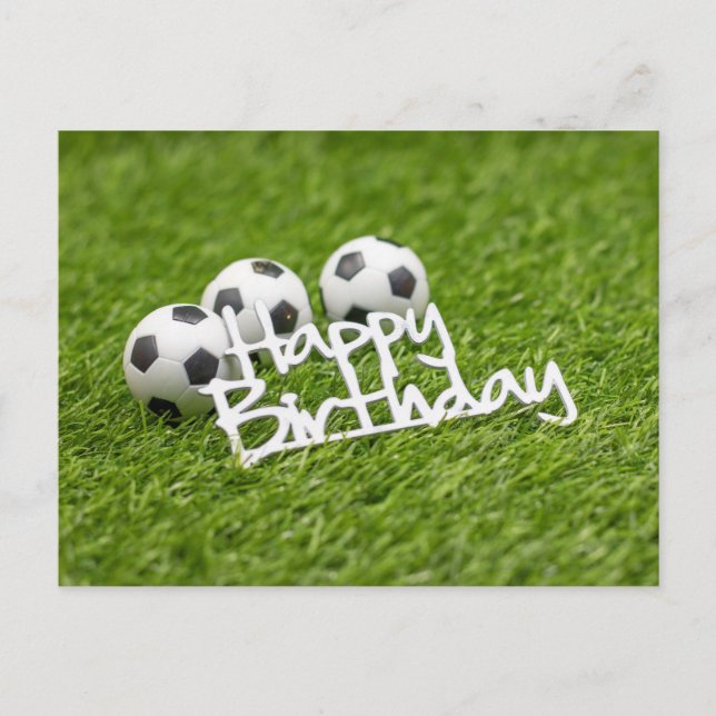 Carte Postale Boule de football avec Joyeux mot d'anniversaire s (Devant)