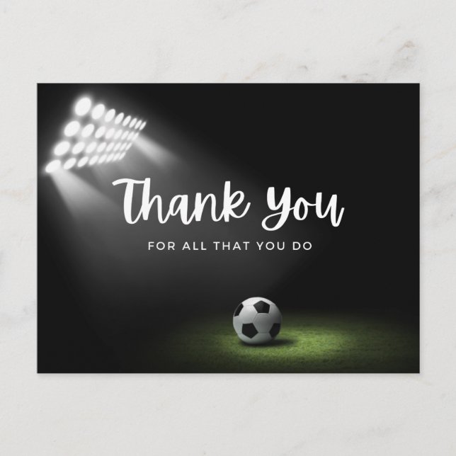 Carte Postale Boule de football avec merci tout ce que vous fait (Devant)