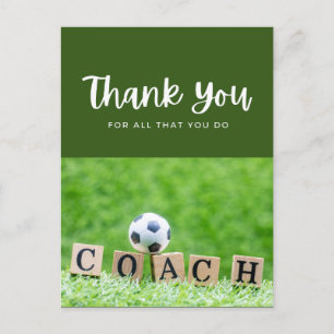 Carte Postale Boule de football avec merci tout ce que vous fait
