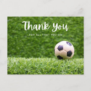 Carte Postale Boule de football avec merci tout ce que vous fait