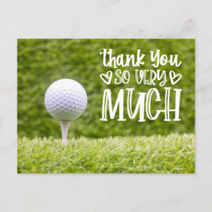 Carte Postale Boule de golf avec Merci tellement sur l'herbe ver