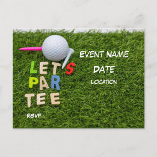 Carte Postale Boule de golf avec tee Let Par Tête en vert
