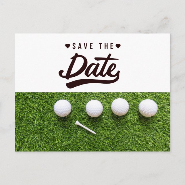 Carte Postale Boule de golf enregistrer la date (Devant)