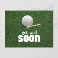 Boule de golf et tee Allez-y bientôt en herbe vert