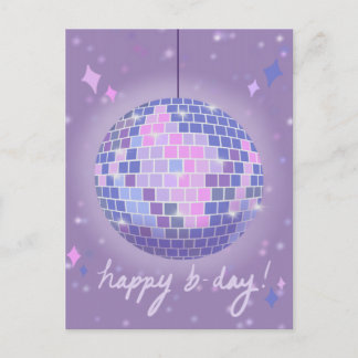 Carte Postale Boule disco Boogie Woogie d'anniversaire 