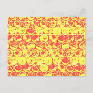Carte Postale Boule rouge et jaune envelopper pop art