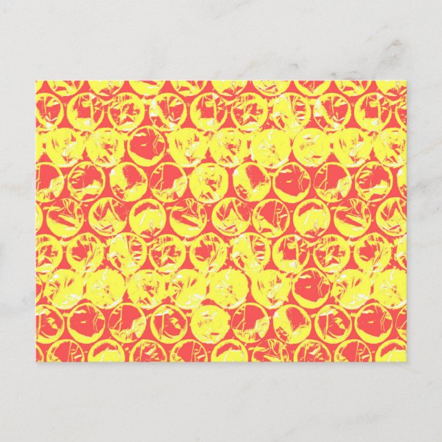 Carte Postale Boule rouge et jaune envelopper pop art (Devant)