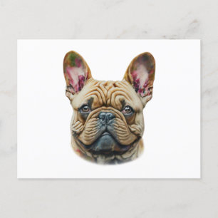 Carte Postale Bouledogue français à l'aquarelle