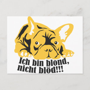 Carte Postale Bouledogue français : Blond !