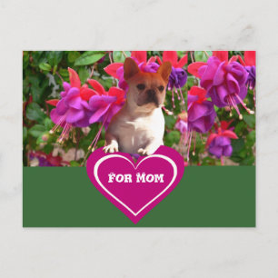 Carte Postale Bouledogue français coeur Mère Bouledogue Français