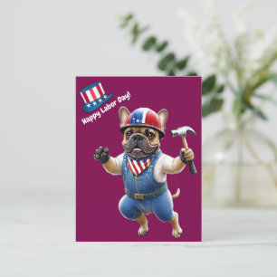 Carte Postale Bouledogue français Fête du Travail Bouledogue Fra