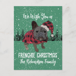 Carte Postale Bouledogue français Noël personnalisé Dog Frenchie
