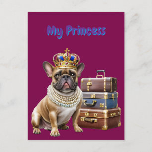 Carte Postale Bouledogue français Princess French Bulldog